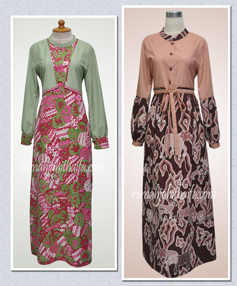  Baju Gamis Batik  Kombinasi Brokat